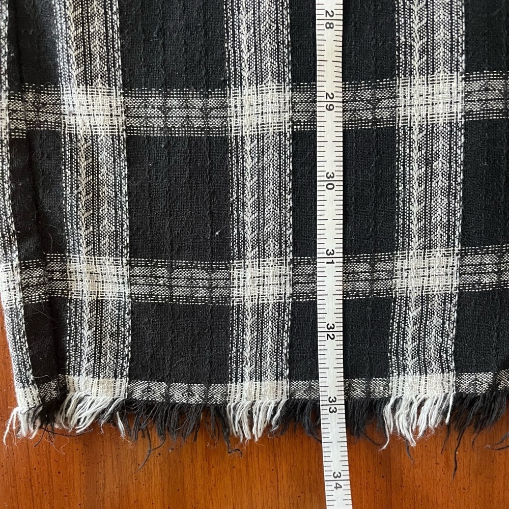 🖤 Ces Femme Plaid Ruffle Sleeve Shift Dress – Black & White, Size S - Picture 2 of 7